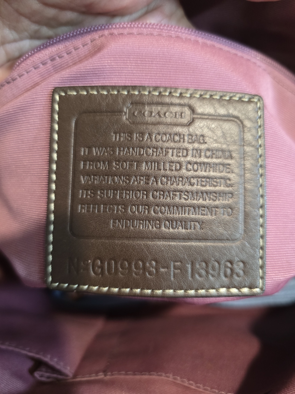 Coach EUC 3 Piece Brown Pebbled Leather Shoulder Bag with Coach Charm & Strap - Picture 10 of 10